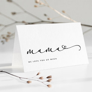 Mama   Drehbuch und Herz mit Foto Karte