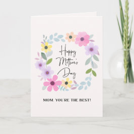 Mama Du bist der Niedlichste Blumenkranz in Aquare Karte