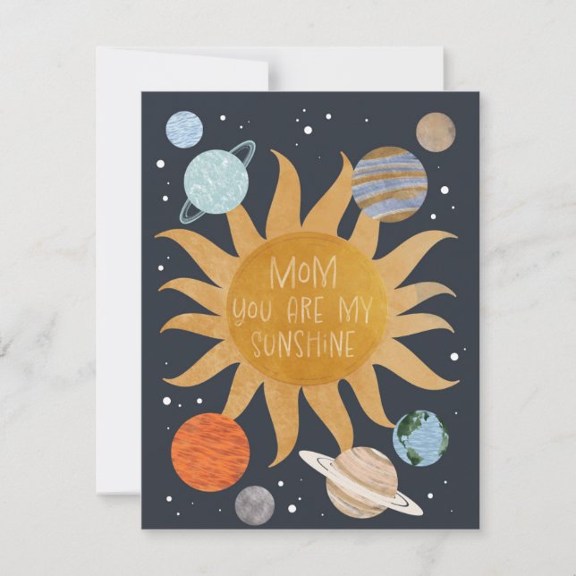 Mama du bist mein Sonnenschein Feiertagskarte (Vorderseite)
