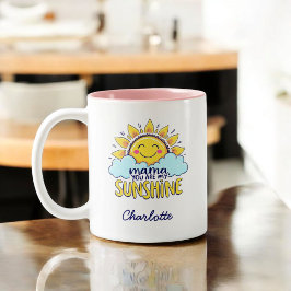 Mama, du bist mein Sonnenschein | Niedlicher Mutte Zweifarbige Tasse