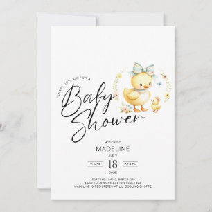 Mama Duck and Duckling Baby Shower Einladung