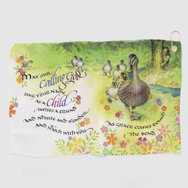 Mama Duck und ihre Ducklings Golf Handtuch (Horizontal)