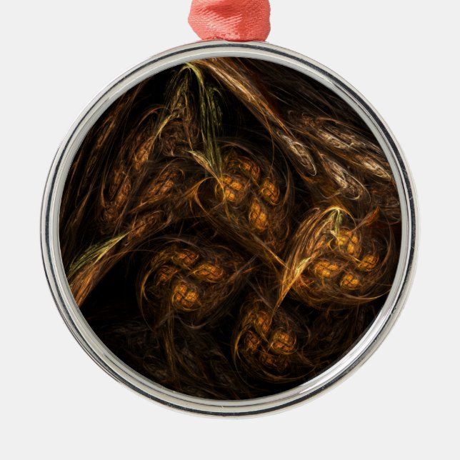 Mama Earth Abstrakt Art Round Silbernes Ornament (Vorne)