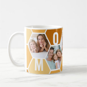 Mama Editierbar 5 Foto 5 Buchstaben Wabenmuster Kaffeetasse