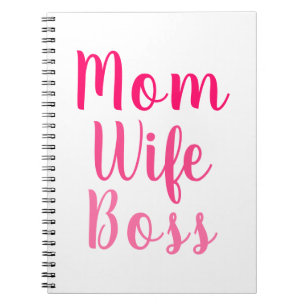 Mama Ehefrau Boss Gradientenrosa benutzerdefiniert Notizblock