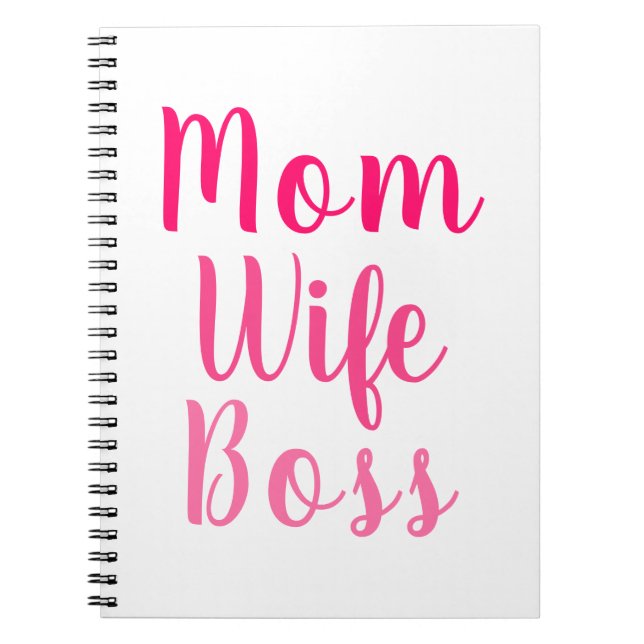 Mama Ehefrau Boss Gradientenrosa benutzerdefiniert Notizblock (Vorderseite)