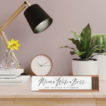 Mama, Ehefrau, Boss Trendy Brush Script & White Ma