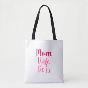 Mama Ehefrau Chef rosa weiße Drehbuch stilvoll ch Tasche