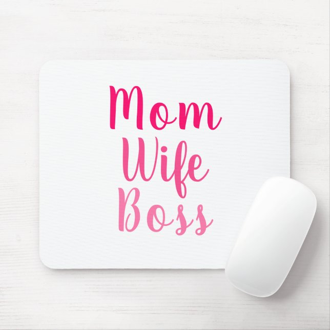 Mama Ehefrau Pink-weiße benutzerdefinierte Skript  Mousepad (Mit Mouse)