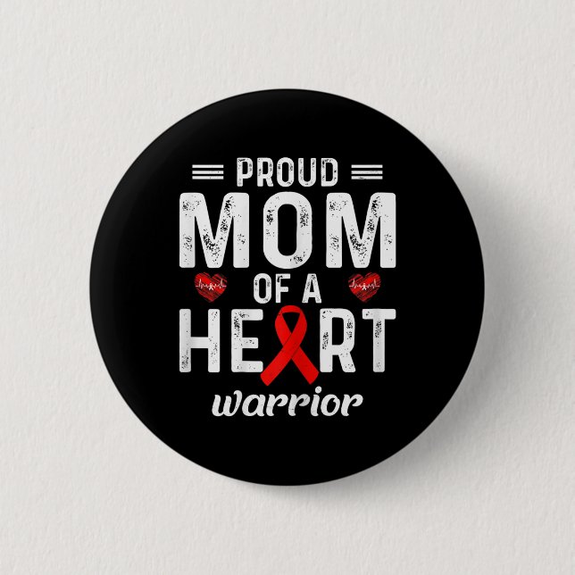 Mama einer Herzkrankheit Button (Vorderseite)