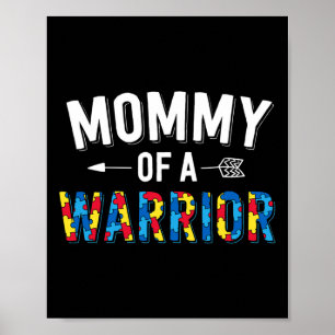 Mama einer kriegerischen Mama Welt Autismus Awaren Poster