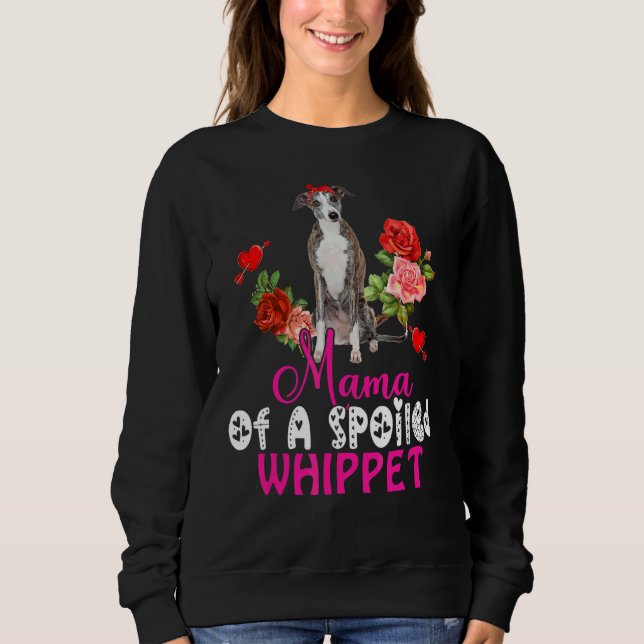 Mama einer Niedlichen Whippet-Whippet-Hunde-Krawat Sweatshirt (Vorderseite)