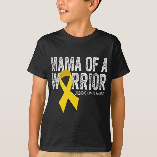 Mama eines Krebserkrankungsribons im Krieg T-Shirt (Vorderseite)