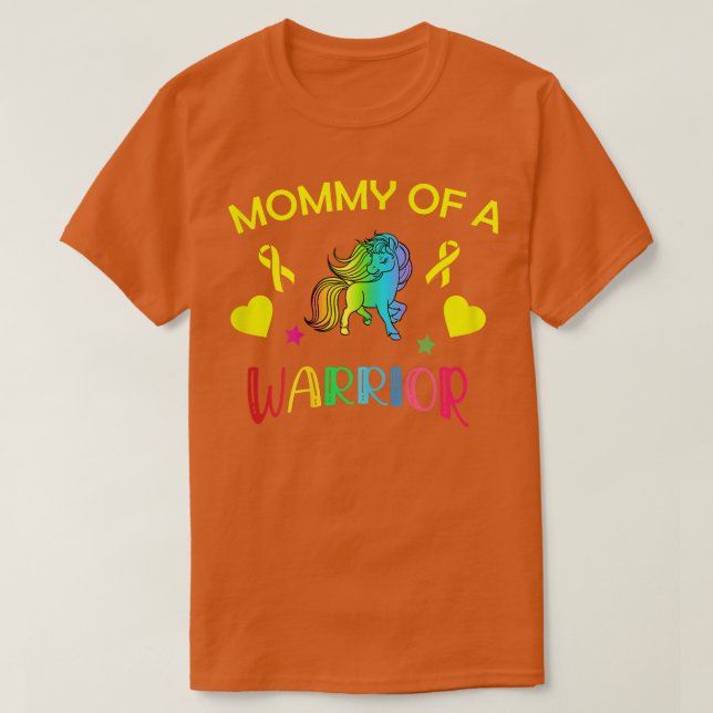 Mama eines Kriegers Krebs im Kindesalter T-Shirt (Design vorne)