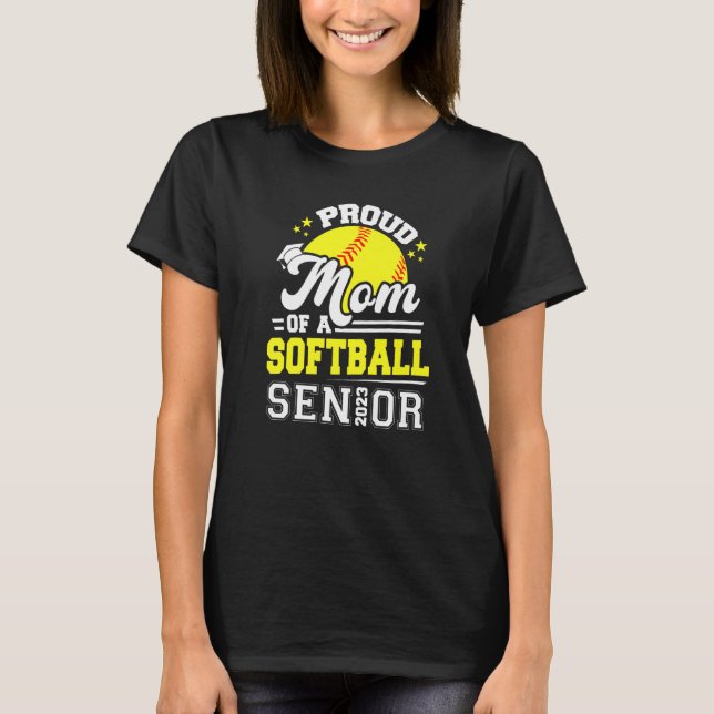 Mama eines Softball Senior 2023 Graduate Gradu T-Shirt (Vorderseite)