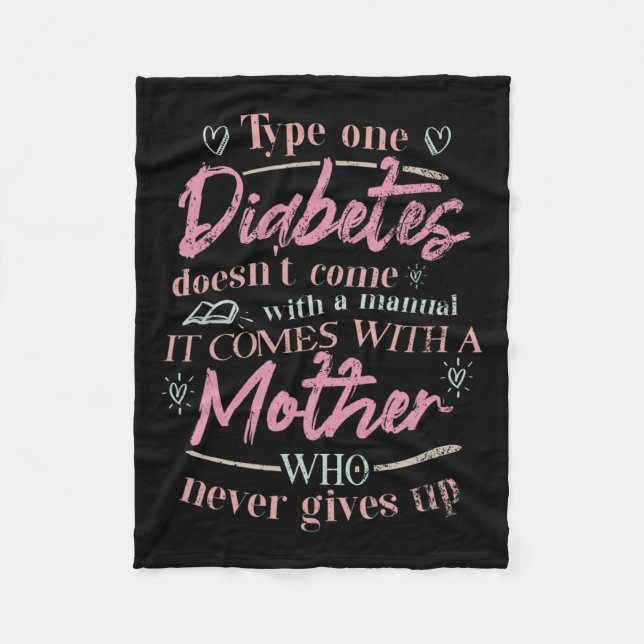 Mama eines T1d-Diabetes-Kindes Fleecedecke (Vorderseite)
