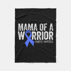 Mama eines Warrior T1d-Mama Diabetiker Blue Ribbon Fleecedecke