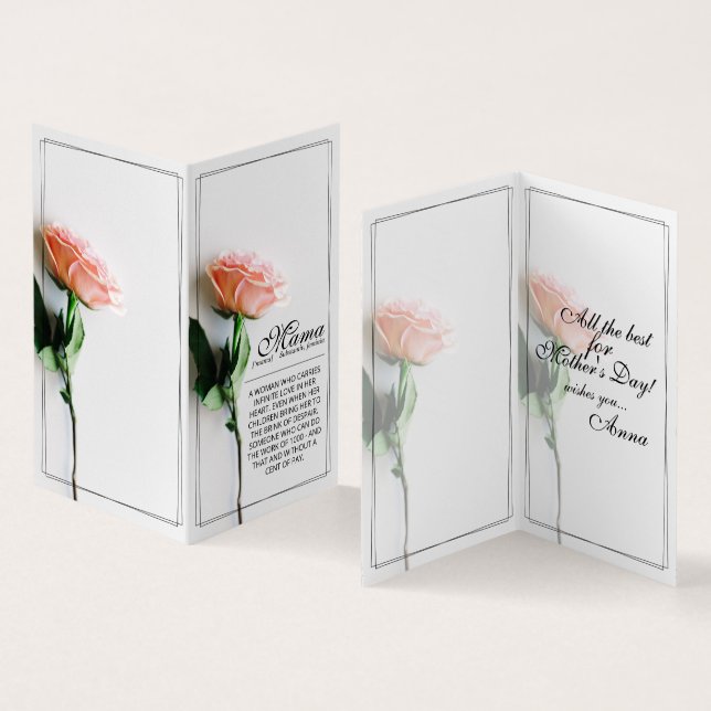 Mama - einfach unersetzlich | Classic Card - Rose  (Innenseite und Außenseite)