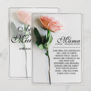 Mama - einfach unersetzlich Classic Card - Rose
