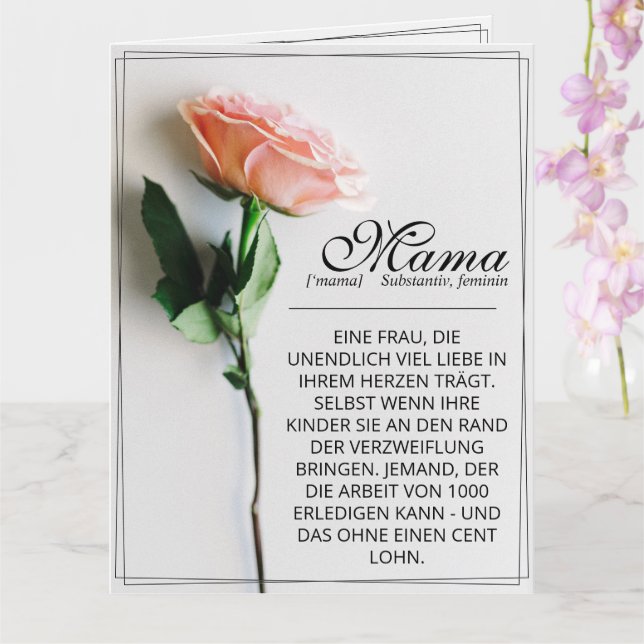 Mama - einfach unersetzlich | Classic Card - Rose Karte (Orchidee)