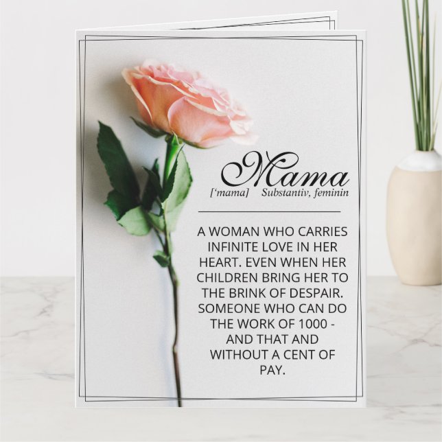 Mama - einfach unersetzlich | Classic Card - Rose  Karte (Vorderseite)