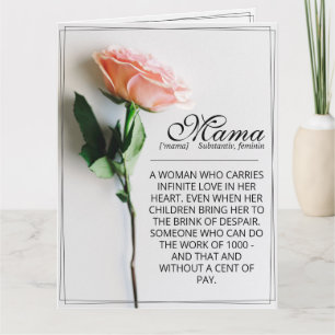 Mama - einfach unersetzlich Classic Card - Rose Karte