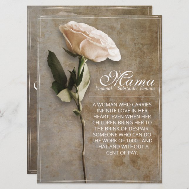 Mama - einfach unersetzlich - Vintag (Vorne/Hinten)