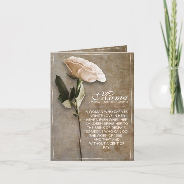 Mama - einfach unersetzlich - Vintag Karte (Vorderseite)