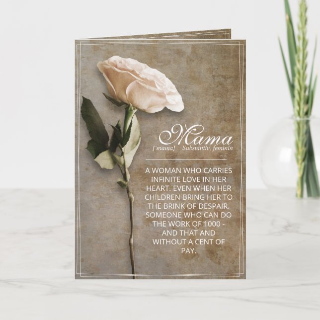 Mama - einfach unersetzlich - Vintag Karte (Vorderseite)