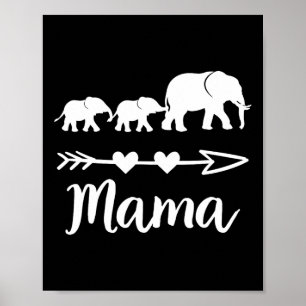 Mama Elefant 2 Bybies Kinder Mama von zwei Niedlic Poster