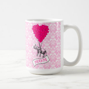 Mama, Elefanten und Herzblasen Kaffeetasse