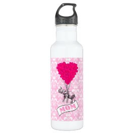 Mama, Elefanten und Herzblasen Trinkflasche
