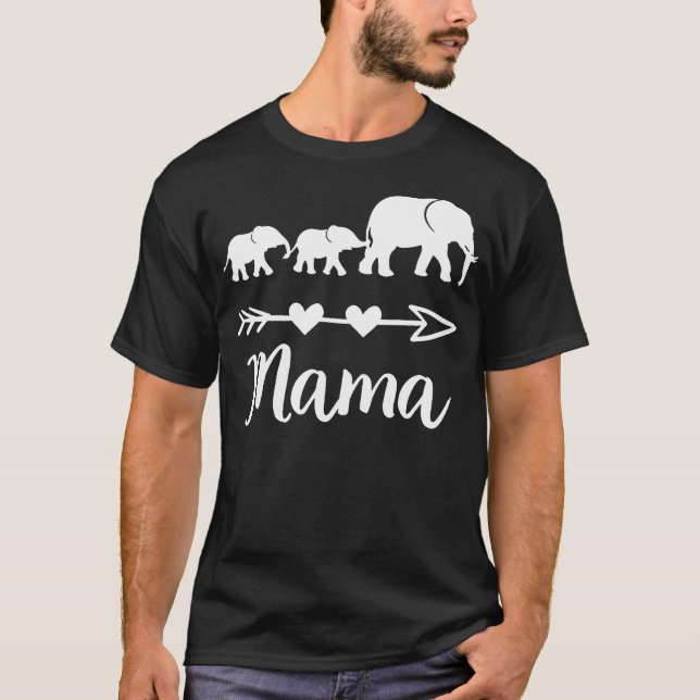 Mama Elephant 2 Säuglinge Kinder Mama von zwei Nie T-Shirt (Vorderseite)