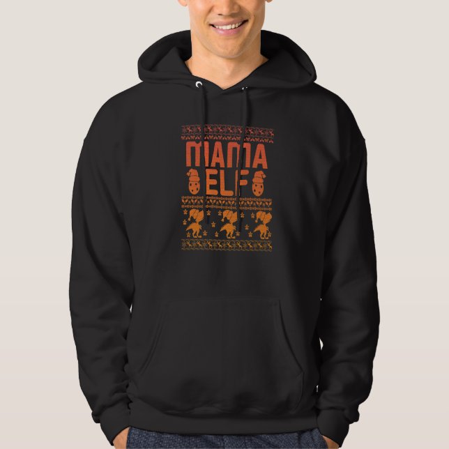 Mama Elf Christmas Family Ugly Xmas Christmas  4 Hoodie (Vorderseite)