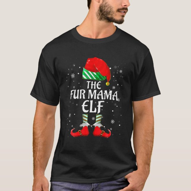 Mama Elf Familie Matching Group Weihnachten T T-Shirt (Vorderseite)