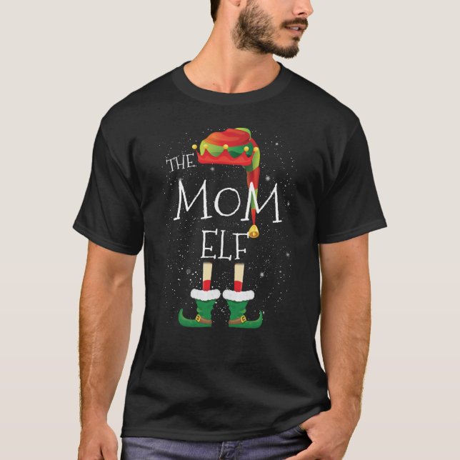Mama Elf Familie Matching Weihnachtsgruppe Funny T-Shirt (Vorderseite)