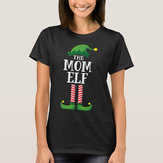 Mama Elf Matching Party Pajama T-Shirt (Vorderseite)