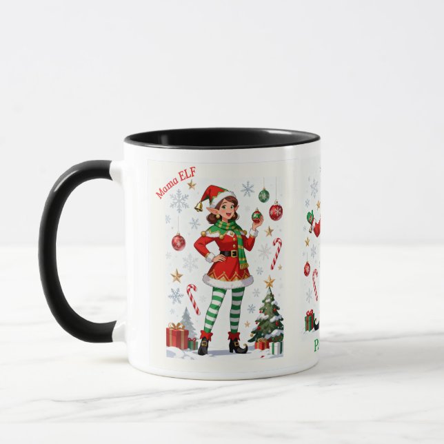 Mama Elf Mug – Cute Holiday Christmas Coffee cup (Gauche)