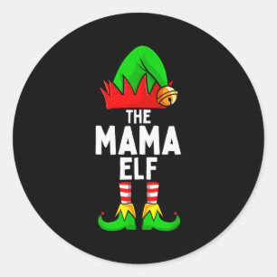 Mama-Elf passende Familien-Weihnachten Frauen Runder Aufkleber
