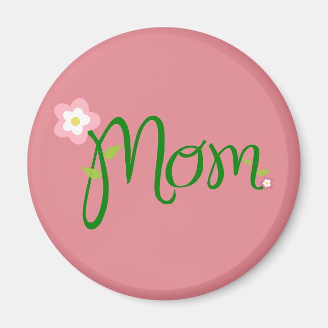 Mama Erdbeere Rosa Magnet (Vorne)