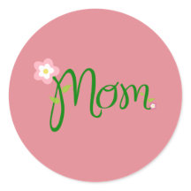 Mama Erdbeere Rosa Rundaufkleber