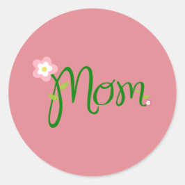 Mama Erdbeere Rosa Rundaufkleber Runder Aufkleber