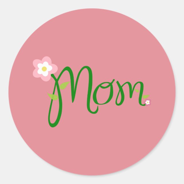 Mama Erdbeere Rosa Rundaufkleber Runder Aufkleber (Vorderseite)