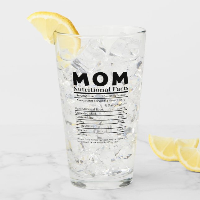Mama Ernährungsfakte Glas (Vorderseite Ice)