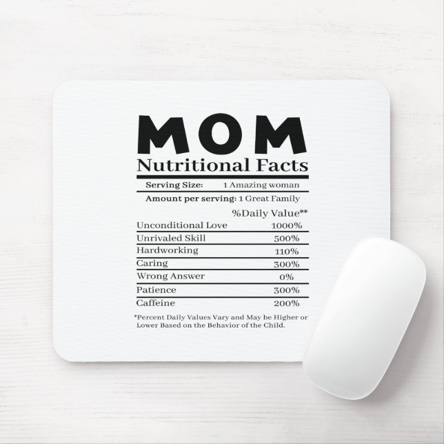 Mama Ernährungsfakte Mousepad (Mit Mouse)