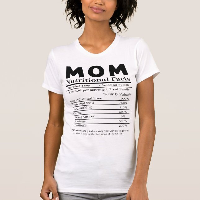 Mama Ernährungsfakte T-Shirt (Vorderseite)