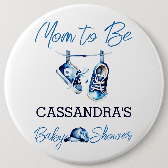 Mama, es ist eine Kinderdusche personalisiert Button (Vorderseite)