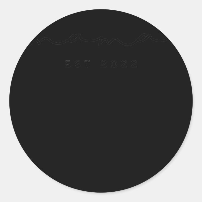 Mama Est 2022 New Mom Announcement Simple Design  Runder Aufkleber (Vorderseite)