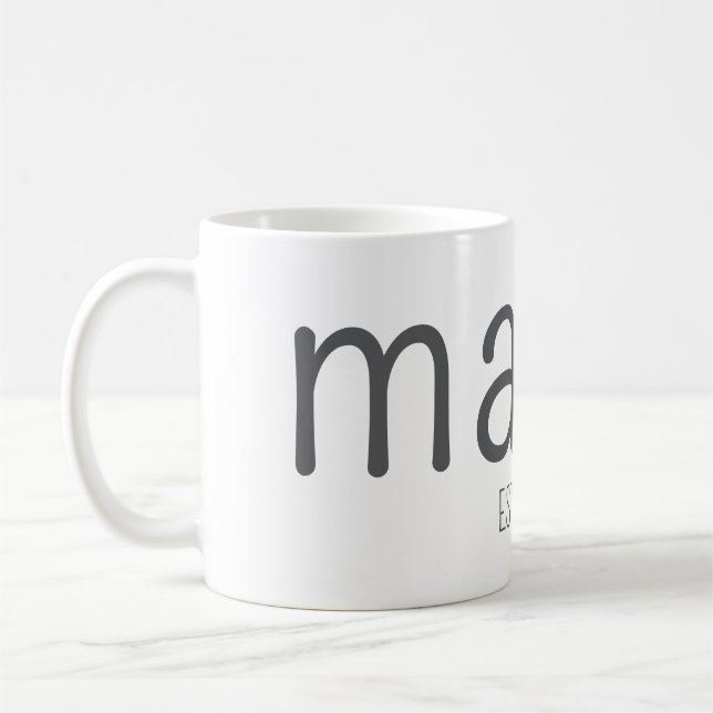 Mama Est 2025 Custom Mug Kaffeetasse (Links)