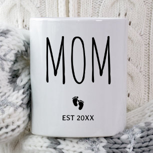 Mama Est 2025 Mama erwartet erste Junge Mutter für Kaffeetasse